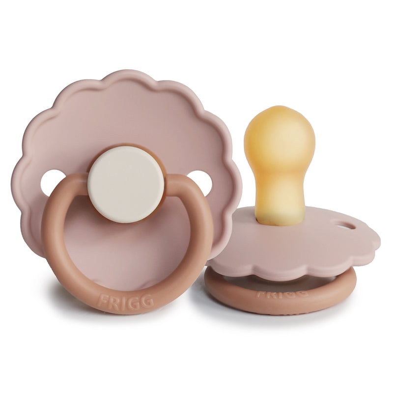 FRIGG Round Pacifier - Daisy Latex Size 1 & 2 - Biscuit