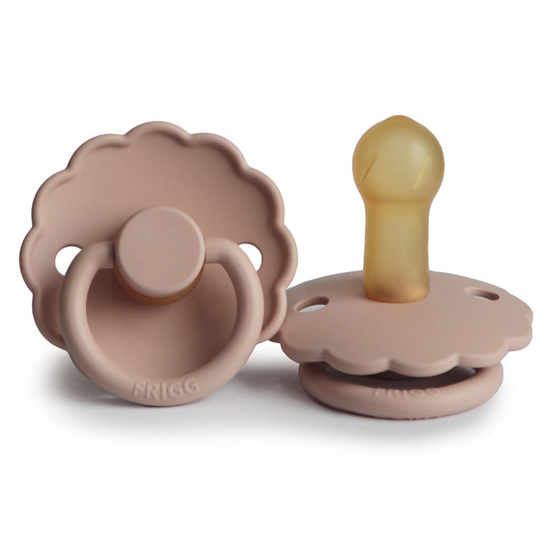 FRIGG Round Pacifier - Daisy Latex Size 1 & 2 - Blush