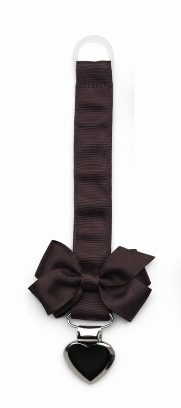 Little Noora - Pacifier Clip - Dark Cocoa Pacifier Clip with Bow