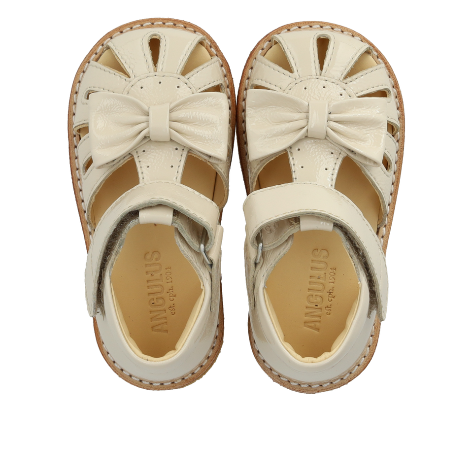 Beginner sandal with bow and velcro closure - Buttermilk
