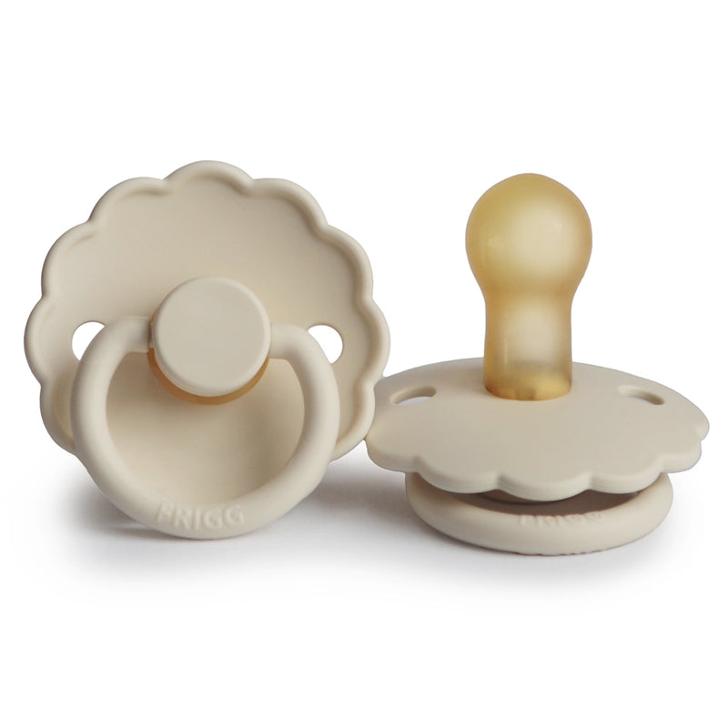 FRIGG Round Pacifier - Daisy Latex Size 1 & 2 - Cream