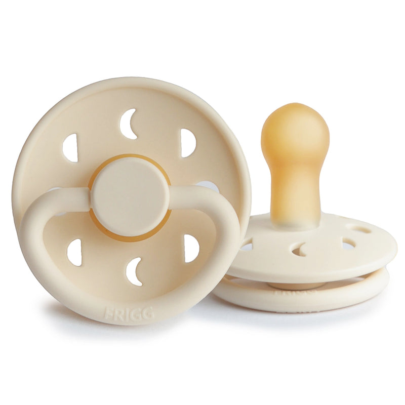 FRIGG Round Pacifier - Moon Phase Latex Size 1 & 2 - Cream
