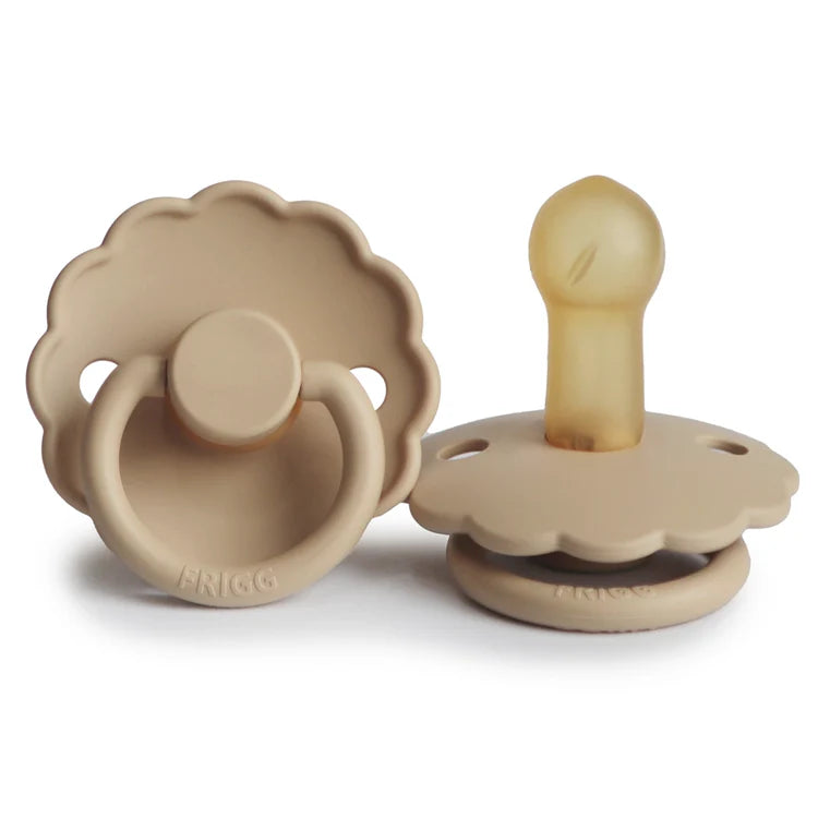 FRIGG Round Pacifier - Daisy Silicone Size 1 & 2 - Croissant