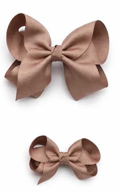 Hair Bow Dusty Cocoa