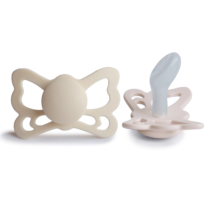 FRIGG Anatomical Pacifier - Butterfly Silicone Size 2 - Cream