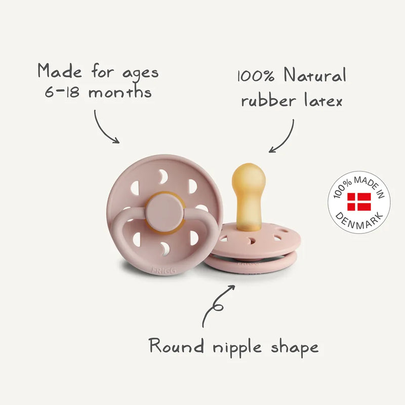FRIGG Round Pacifier - Moon Phase Latex Size 1 & 2 - Croissant