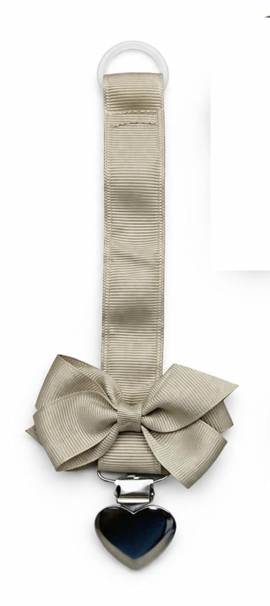 Little Noora - Pacifier Clip - Sage Sand Pacifier Clip with Bow